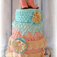 Shabby Chic Cowgirl cake