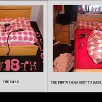 Messy bedroom cake