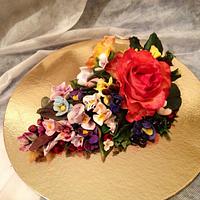 composition of sugar flowers