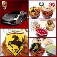 supercars badge cupcake