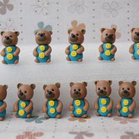 Mini Teddy Bear Fondant Toppers
