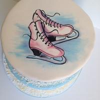 Hand painted Ice skating cake