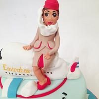 Emirates Air Stewardess Cake and Matching Cupcakes
