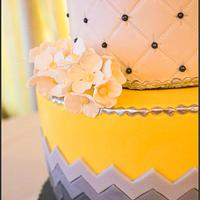 Yellow and Grey Ombre Chevron