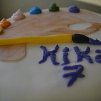 Painting themed cake 