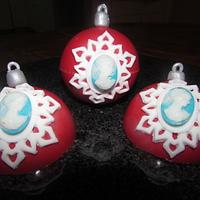 Christmas Ornament toppers for brownie bites and cupcakes