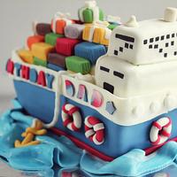 Cargo Ship Birthday Cake