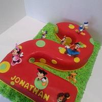 Number 2 Mickey Mouse Clubhouse cake