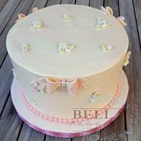 Blossoms and bows baby shower cake