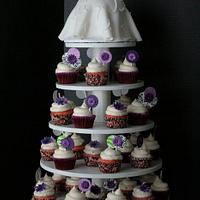Bridal shower cupcake tower.