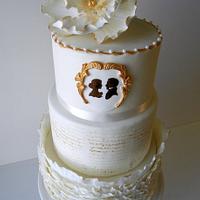 Ivory and Gold Wedding Cake
