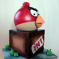 Red Angry Bird cake