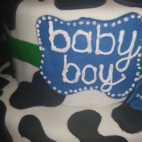 Baby Boy Shower Cow Cake