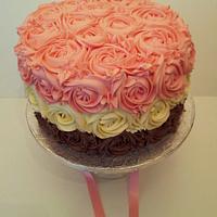 Neopolitan Rose Swirl Cake