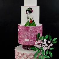 Geisha wedding cake 