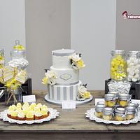 Grey and Yellow wedding table