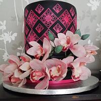 Modern black wedding cake