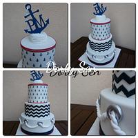 Navy wedding cake