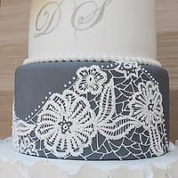 Embroidery wedding cake