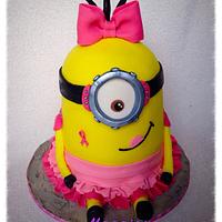 Minion Cake for Pretty n Pink Breast Cancer Charity. 