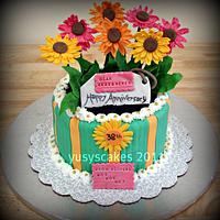 Daises Flowers Cake