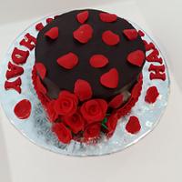 A Rose Petal Choc cake 