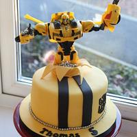 Bumblebee transformer cake