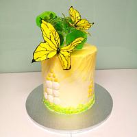 Yellow Butterfly cake