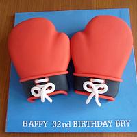 Boxing gloves cake