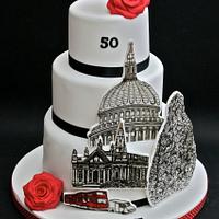 St. Paul's Cathedral, London. 50th Birthday cake.