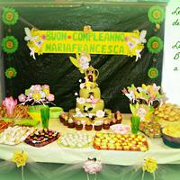 garden fairies cake & sweet table