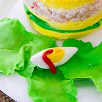 Causa limeña cake food challenge