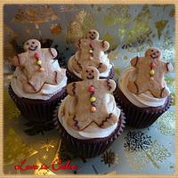 Sticky toffee cupcakes with salted caramel buttercream and a gingerbread man!
