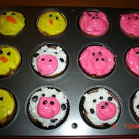 Farm Animal Cupcakes
