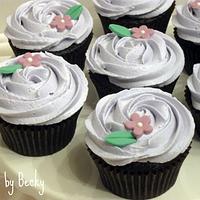 Lavender Rosette Cupcakes