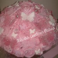 Pink sparkly giant cupcake