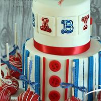 Baseball baby shower theme cake