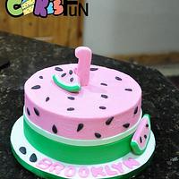 First birthday watermelon cake