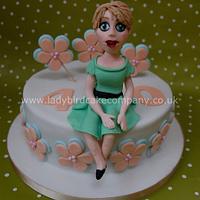 Fortieth birthday figure modelled cake