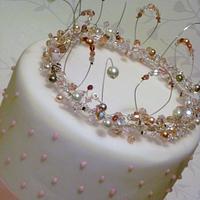 Wedding cake with jewel topper
