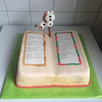 Olaf story book cake 