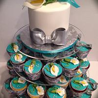 Calla lily wedding cupcakes 