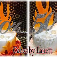 Fire & Ice 50th Birthday Cake