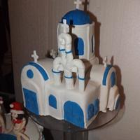 Santorini wedding cake