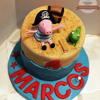 Tarta George Pig pirata, George Pig Pirate cake