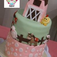 The Girly Barnyard Baby Shower Cake!