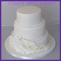 Ruffles and pleats wedding cake