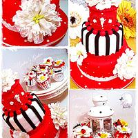 Cake ... white, red and black