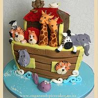 Noah's Ark Cake for Baby Noah's expected arrival ~