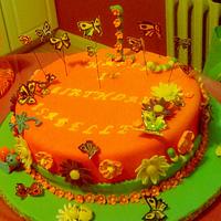 Butterflies and Critters Birthday Cake